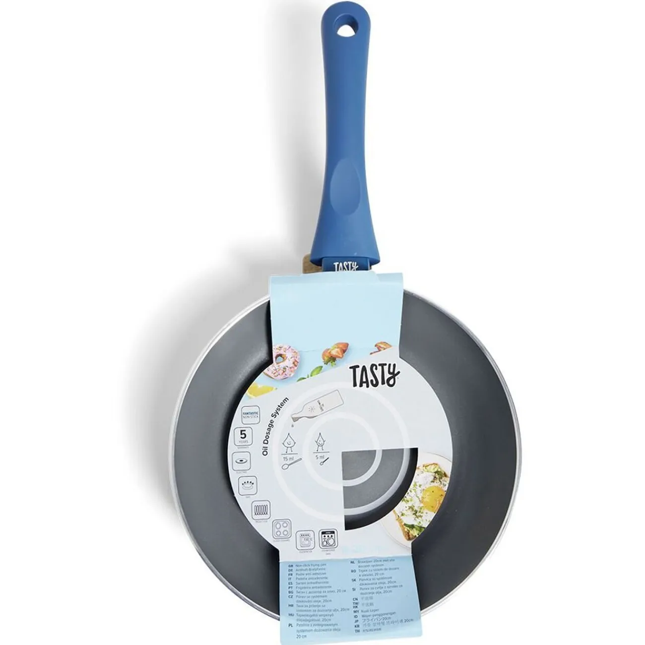 Gifi Wok tous feux Ø28cm aluminium gris et bleu